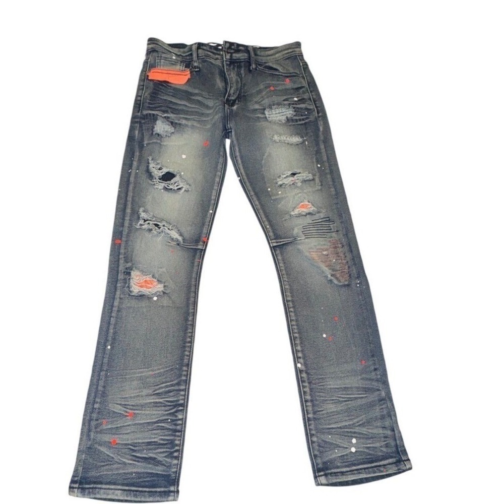 RC SCOOP‎ Distressed Paint Splatter Jeans Skater Punk Slim Fit youth  Size 14